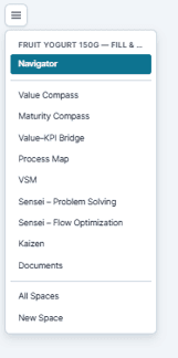 Figure 2.5 — The Space Menu — quick access everywhere.