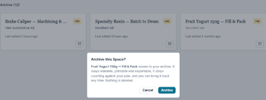 Figure 2.8 — Archiving a Space — the promise in plain words.
